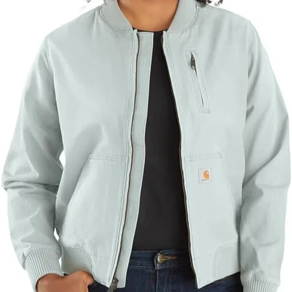 new Carhartt 102524 Rugged Flex® Relaxed Fit Canvas Jacket in dew drop 462sn - Picture 2 of 6